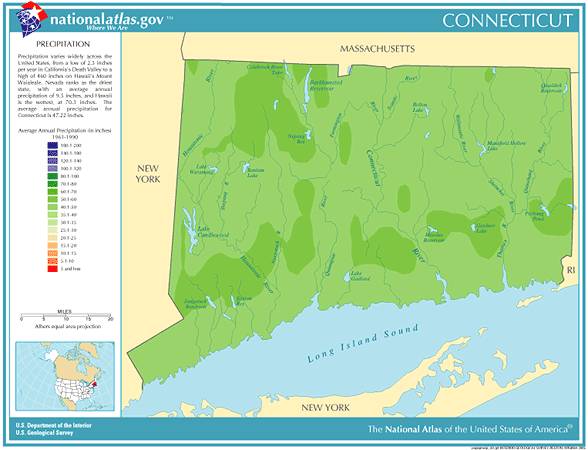 Connecticut Average Annual Precipitation