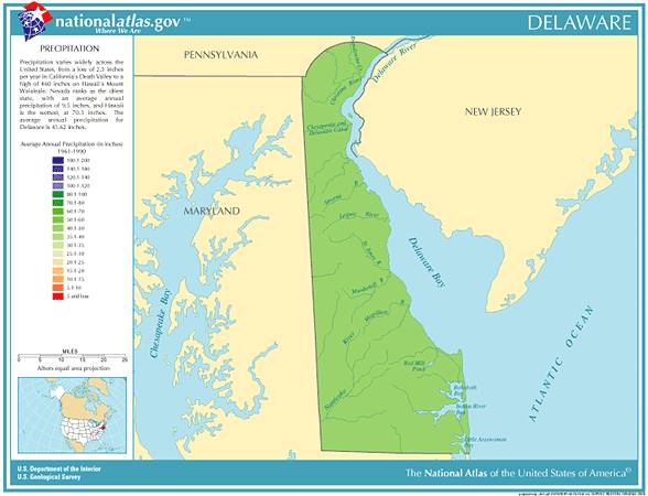 Delaware Average Annual Precipitation