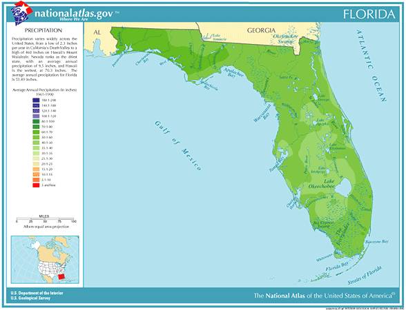 Florida Average Annual Precipitation