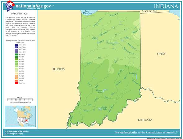 Indiana Average Annual Precipitation