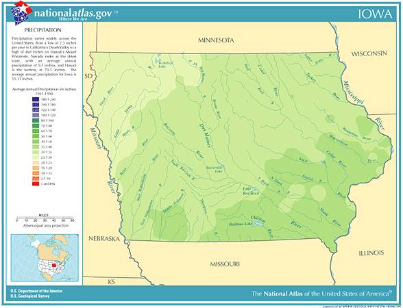 Iowa Average Annual Precipitation