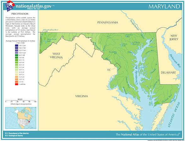 Maryland Average Annual Precipitation