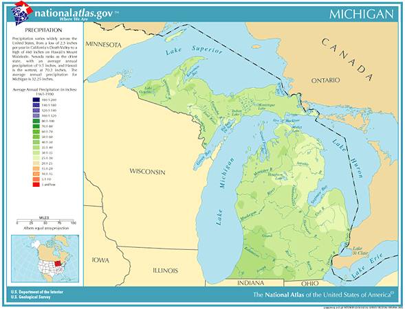 Michigan Average Annual Precipitation